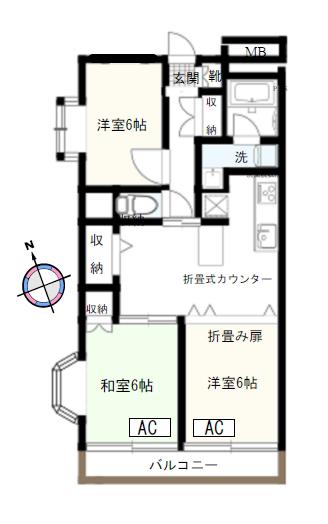 アステル(3DK/2階)の間取り写真