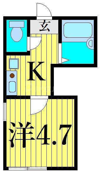 フルーリエ小岩(1K/2階)の間取り写真