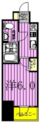 プレール・ドゥーク東京イースト(1K/2階)の間取り写真