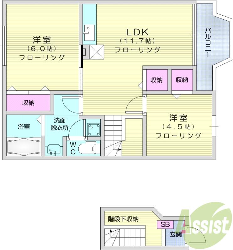 リバティーヒルズ(3LDK/2階)の間取り写真