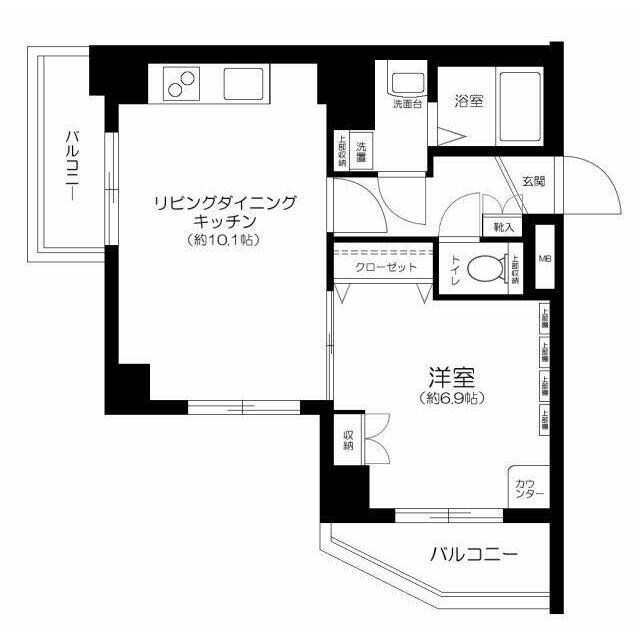 クレイシア北千束(1LDK/2階)の間取り写真