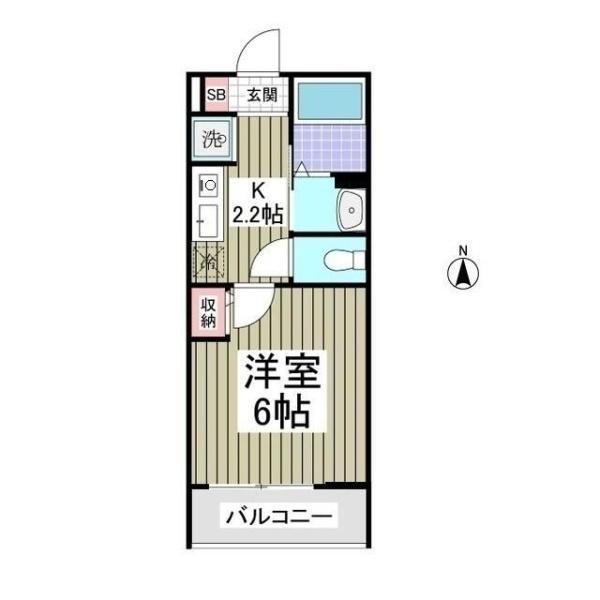 リポス瀬谷C棟(1K/2階)の間取り写真