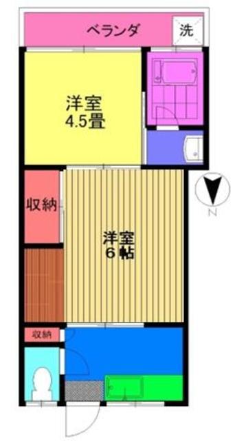 大七荘(2K/1階)の間取り写真