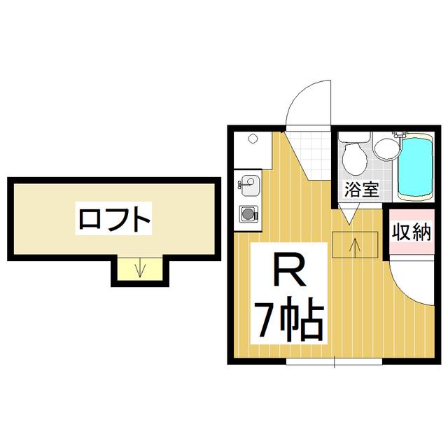 メゾン岡の宮C(ワンルーム/2階)の間取り写真