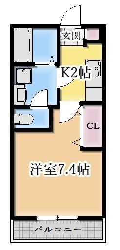 クレフラスト野並A棟(1K/1階)の間取り写真