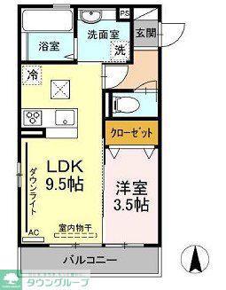 グランデ・ファーレ仲町台(1LDK/1階)の間取り写真