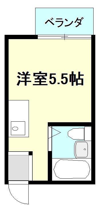 ヴィラ南万代(ワンルーム/2階)の間取り写真