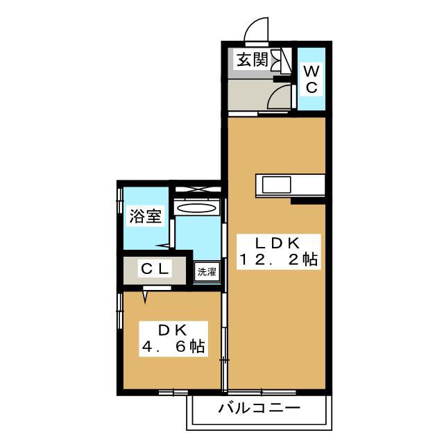 ルミエールクレスト(1LDK/1階)の間取り写真