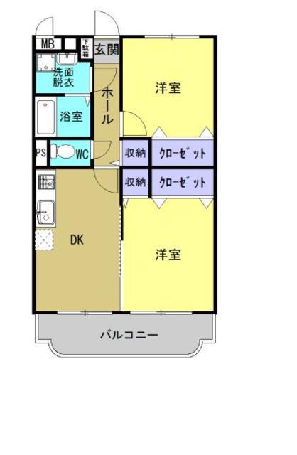ユーミーいちまるVI(2DK/1階)の間取り写真