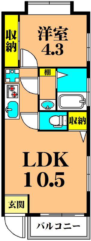 スプレンドーレ武蔵小山(1LDK/3階)の間取り写真