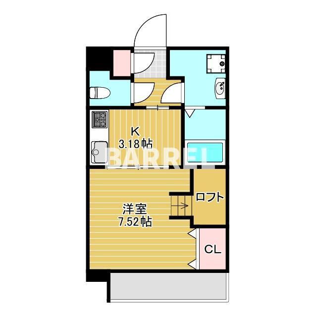 GRACE・FORT・TATUMI(1K/4階)の間取り写真