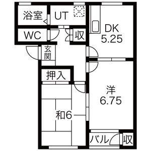 グランデ本館5番館(2DK/1階)の間取り写真