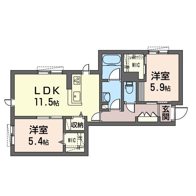 メゾン ド グロワール(2LDK/1階)の間取り写真