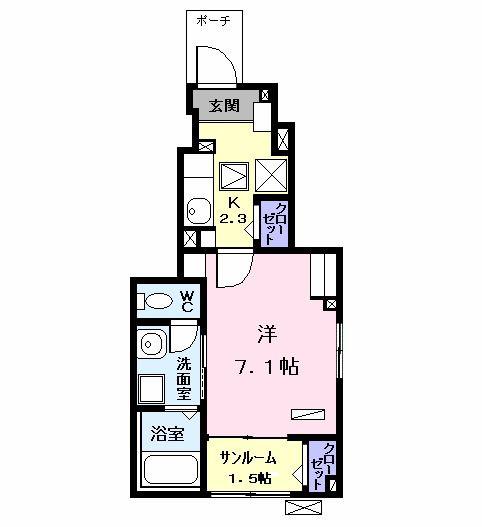 アルバ ガーデン(1K/1階)の間取り写真