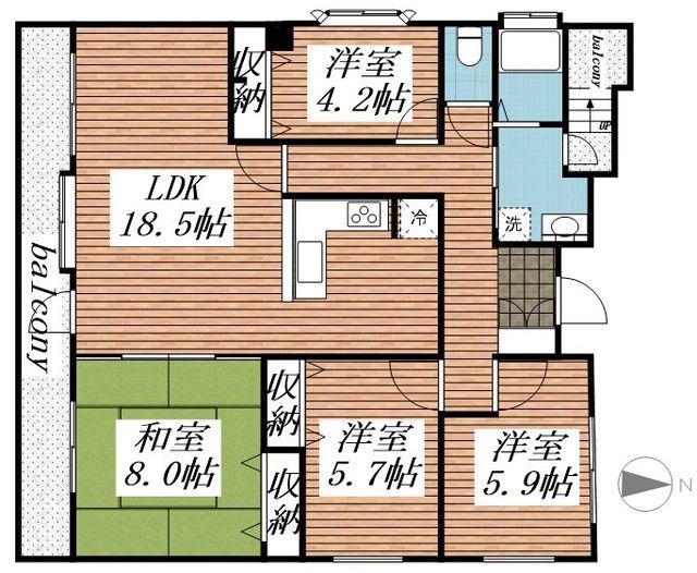 CITY BOX(4LDK/4階)の間取り写真