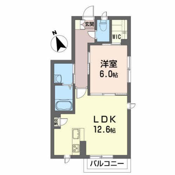 シャーメゾンUU(1LDK/2階)の間取り写真