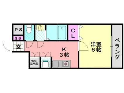 CITYSPIRE平野(1K/7階)の間取り写真