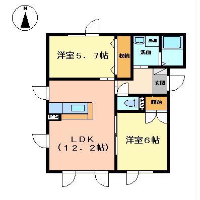 ABISTA(2LDK/2階)の間取り写真