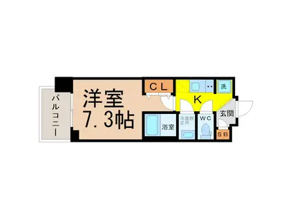 エステムコート名古屋栄プレシャス(1K/10階)の間取り写真