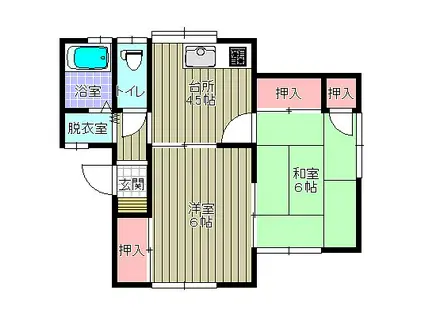 コーポ山田B(2K/2階)の間取り写真