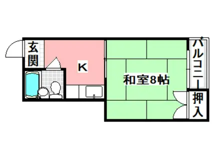 コーポ大垣(1K/2階)の間取り写真