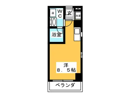 ALIVIO(ワンルーム/9階)の間取り写真