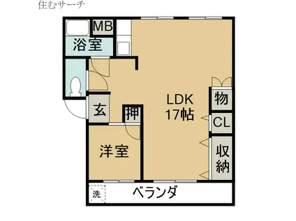 ワイズタウン 1棟(1LDK/4階)の間取り写真