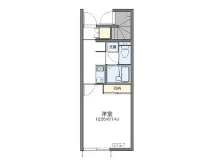 レオネクストグランドール門脇(1K/1階)の間取り写真