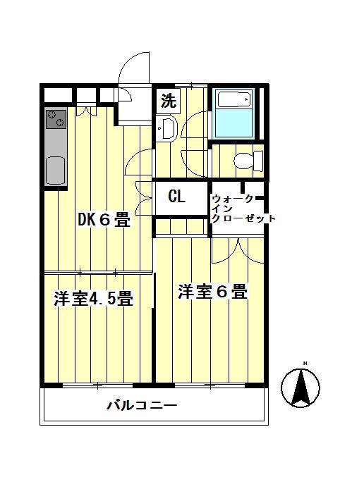 フラッツ目白(2DK/1階)の間取り写真