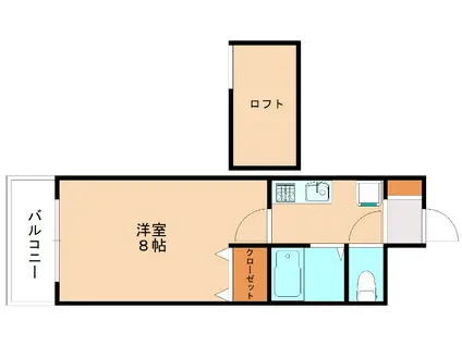 BERGAMOTTO馬借(1K/8階)の間取り写真