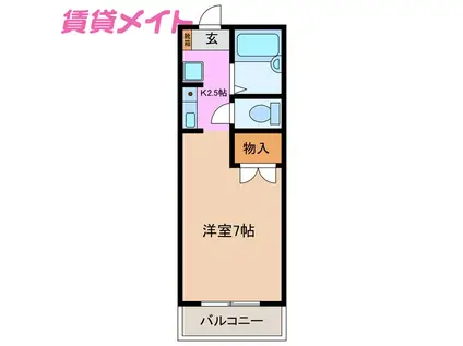KAYO(1K/2階)の間取り写真