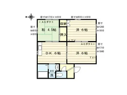 STハイツA棟(3DK/1階)の間取り写真
