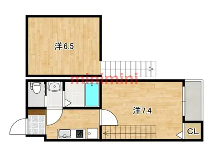 ISLAND BROTHERS ノース(1LDK/2階)の間取り写真