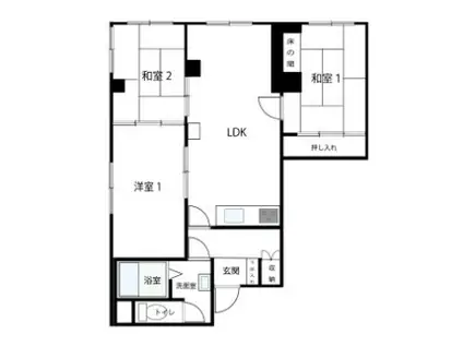 サンハイツかどや(3LDK/2階)の間取り写真