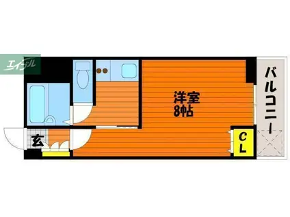 チサンマンション岡山(1K/6階)の間取り写真