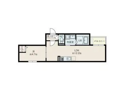 JACK KOSHINI(1LDK/2階)の間取り写真