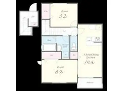 FAMILLE SAYANO(2LDK/3階)の間取り写真