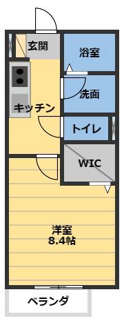 ブランドール(1K/1階)の間取り写真