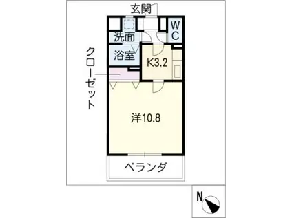 セントラルアベニュー(1K/8階)の間取り写真