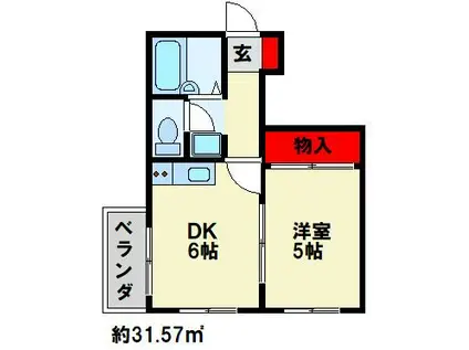 THE SQUARE・ORIO RESIDENCE(1DK/4階)の間取り写真