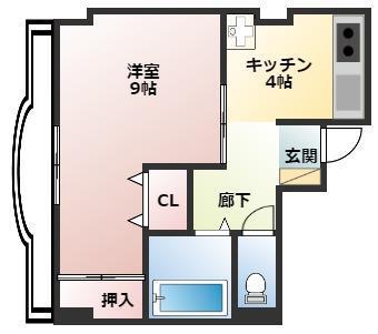第5正田ビル(1K/5階)の間取り写真