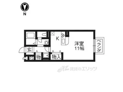 アムール西桂(1K/1階)の間取り写真