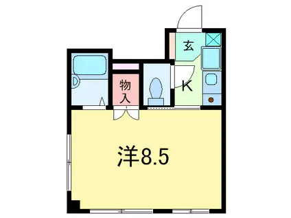 峰住吉ハイツ(1K/2階)の間取り写真