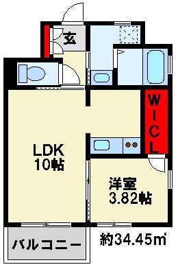 スタディ飛幡(1LDK/3階)の間取り写真