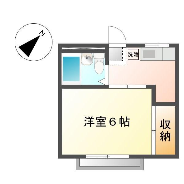 サンライズハイツ常田(1K/2階)の間取り写真