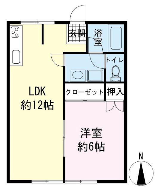 シティハイム白砂 B(1LDK/1階)の間取り写真