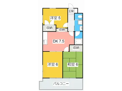 メゾン浅井(3DK/2階)の間取り写真