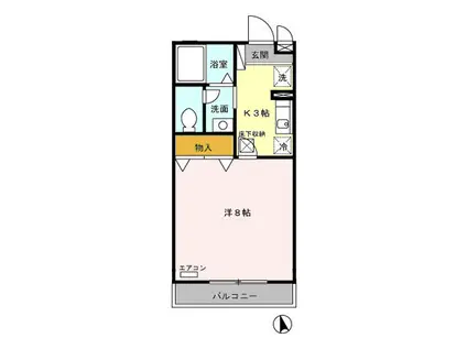 メゾン・ド・ラヴィ菰口I(1K/1階)の間取り写真