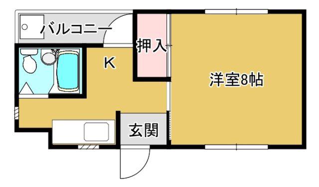 京口アパート(1K/2階)の間取り写真