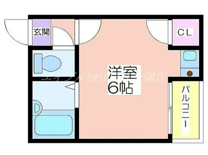 SKハイツ住之江(1K/5階)の間取り写真